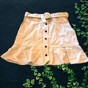 Banana Republic Cream Button-Front Mini Skirt